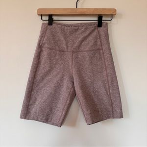 Zella Restore Bike Shorts - Beige/Lavender, Size S/4